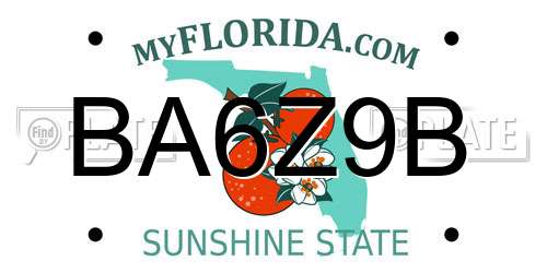 BA6Z9B Florida License Plate