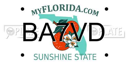 BA7VD Florida License Plate