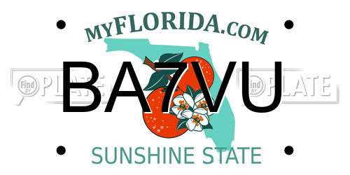 BA7VU Florida License Plate