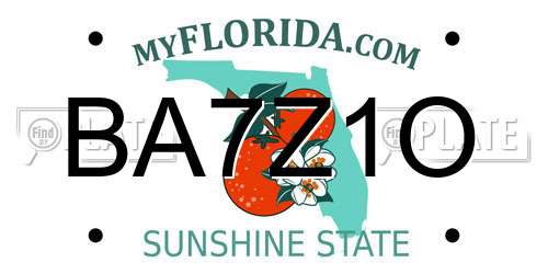 BA7Z1O Florida License Plate