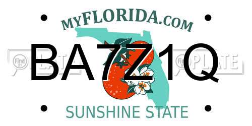 BA7Z1Q Florida License Plate