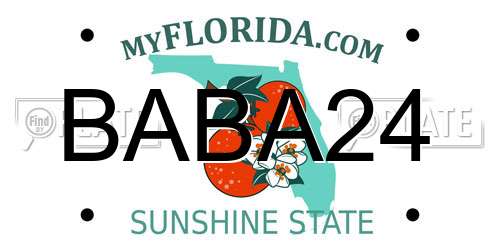 BABA24 Florida License Plate