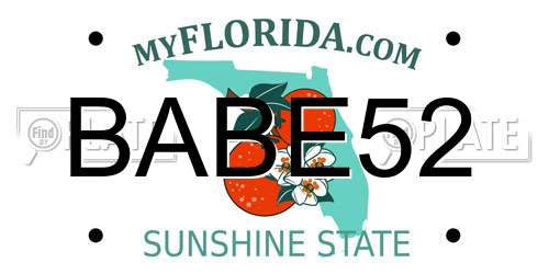 BABE52 Florida License Plate