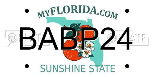 BABP24 Florida License Plate