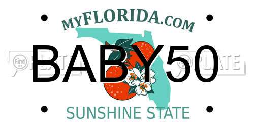 BABY50 Florida License Plate