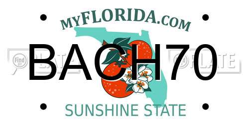 BACH70 Florida License Plate