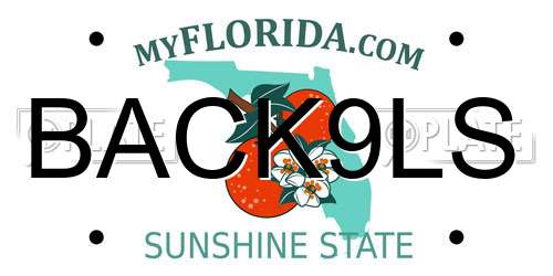 BACK9LS Florida License Plate