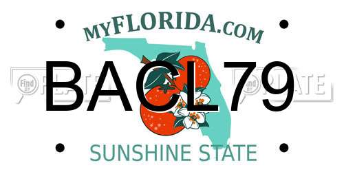 BACL79 Florida License Plate