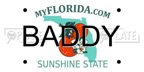 BADDY Florida License Plate