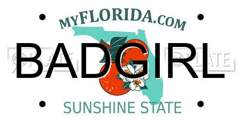 BADGIRL Florida License Plate