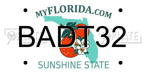 BADT32 Florida License Plate
