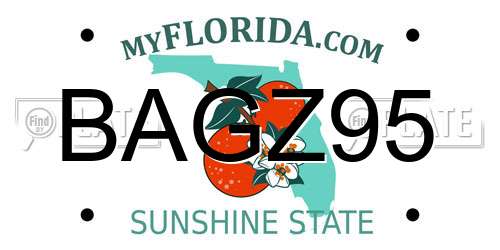 BAGZ95 Florida License Plate