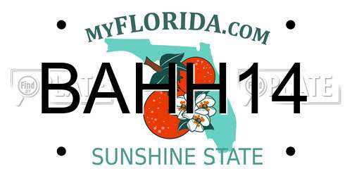 BAHH14 Florida License Plate