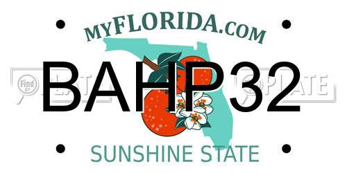 BAHP32 Florida License Plate