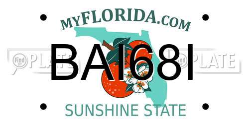 BAI68I Florida License Plate