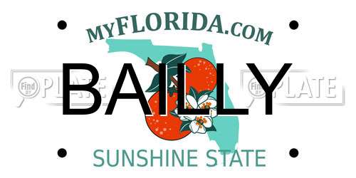 BAILLY Florida License Plate