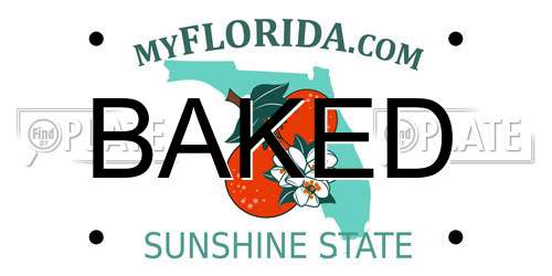 BAKED Florida License Plate