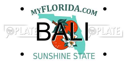 BALI Florida License Plate