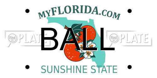 BALL Florida License Plate