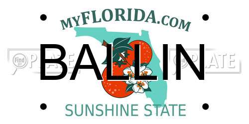 BALLIN Florida License Plate