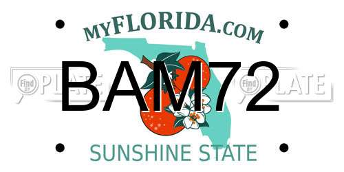 BAM72 Florida License Plate