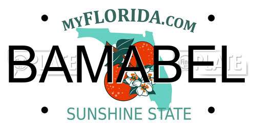 BAMABEL Florida License Plate