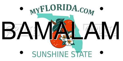 BAMALAM Florida License Plate