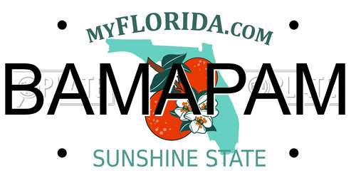 BAMAPAM Florida License Plate