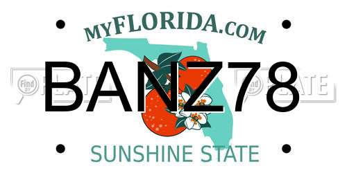 BANZ78 Florida License Plate