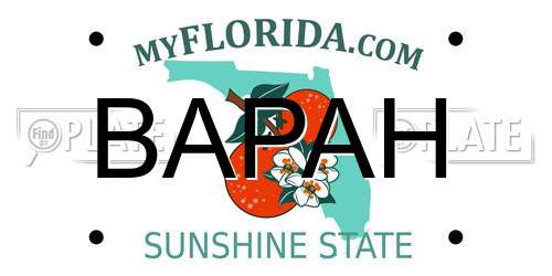 BAPAH Florida License Plate