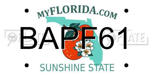 BAPF61 Florida License Plate