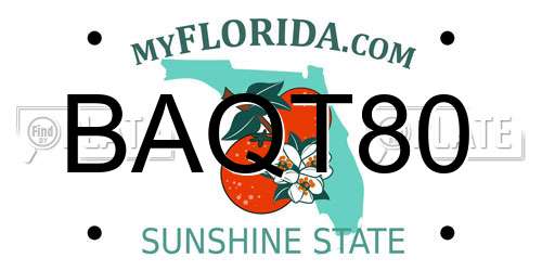 BAQT80 Florida License Plate