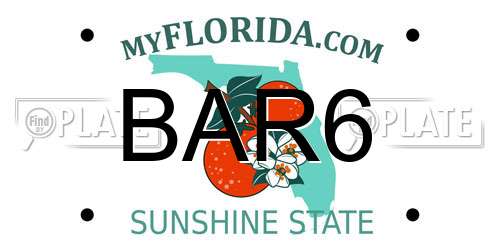 BAR6 Florida License Plate