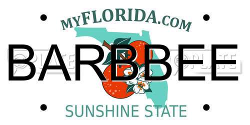 BARBBEE Florida License Plate