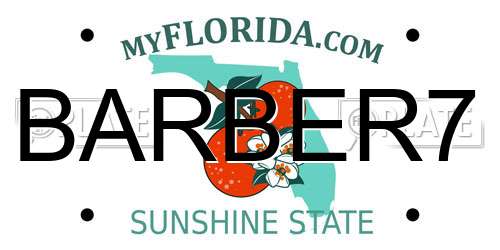 BARBER7 Florida License Plate