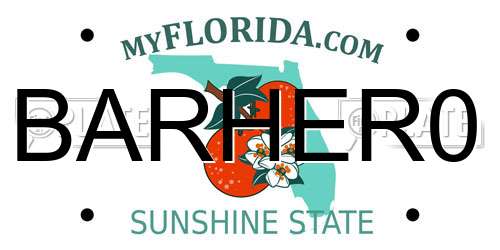 BARHER0 Florida License Plate