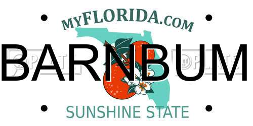 BARNBUM Florida License Plate