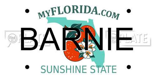 BARNIE Florida License Plate