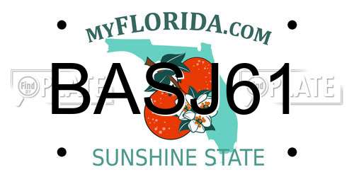 BASJ61 Florida License Plate