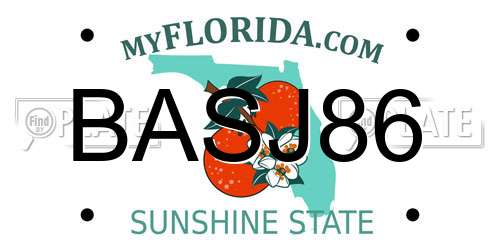 BASJ86 Florida License Plate