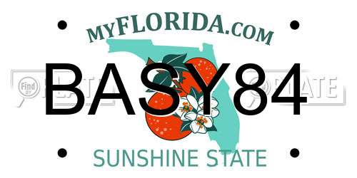 BASY84 Florida License Plate
