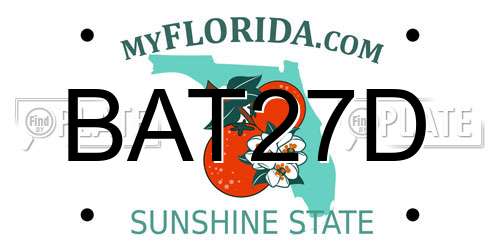 BAT27D Florida License Plate