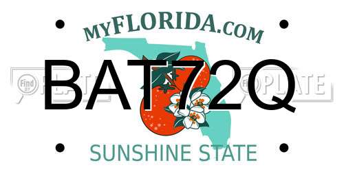 BAT72Q Florida License Plate
