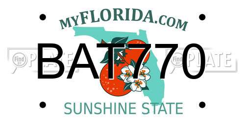 BAT770 Florida License Plate