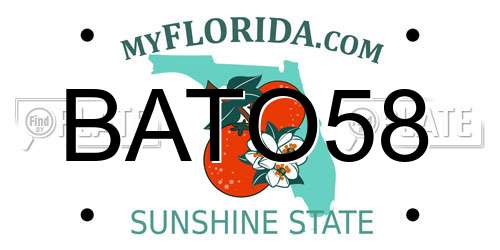 BATO58 Florida License Plate