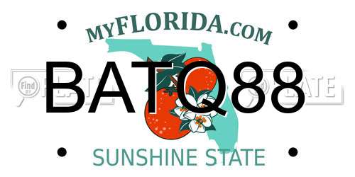 BATQ88 Florida License Plate