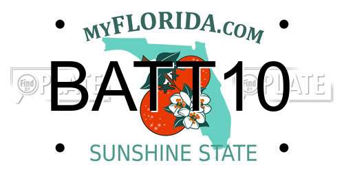 BATT10 Florida License Plate