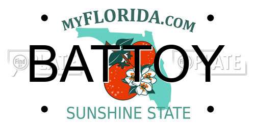 BATTOY Florida License Plate