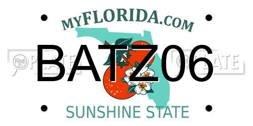 BATZ06 Florida License Plate