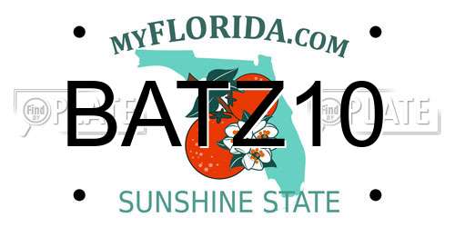 BATZ10 Florida License Plate
